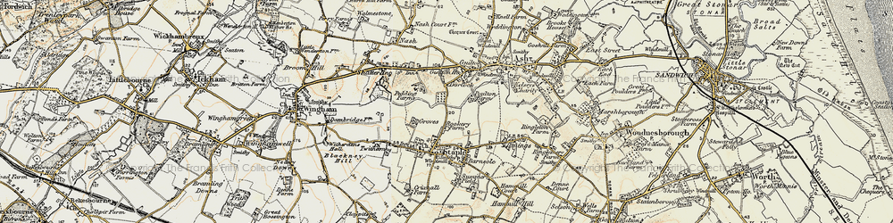 Old map of Durlock in 1898-1899