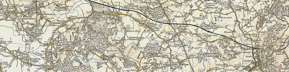 Old map of Durlow Common in 1899-1901