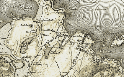 Old map of Durness in 1910
