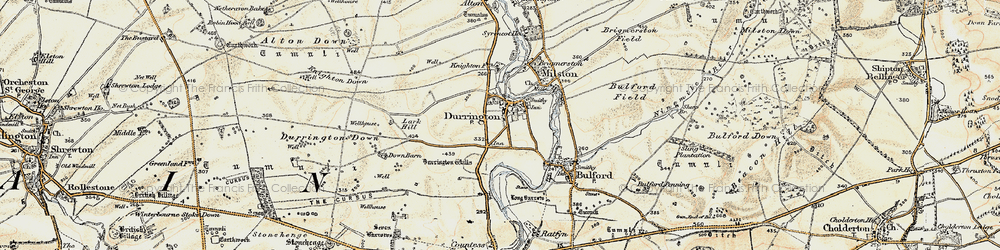 Old map of Durrington in 1897-1899