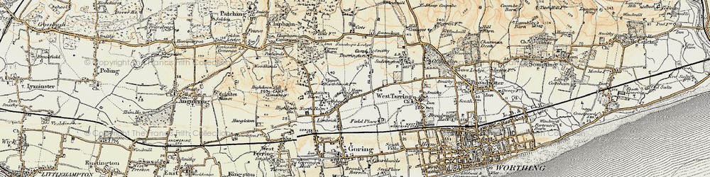 Old map of Durrington in 1898