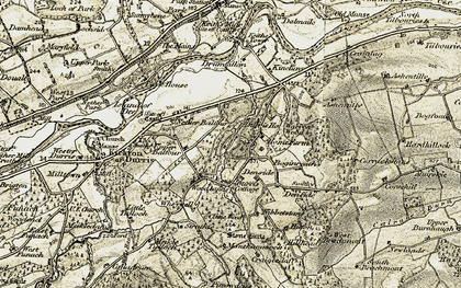 Old map of Durris Ho in 1908-1909