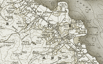 Old map of Durrisdale in 1911-1912