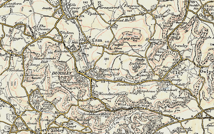 Old map of Dursley in 1898-1900