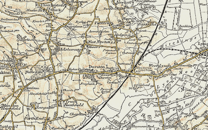 Old map of Durston in 1898-1900