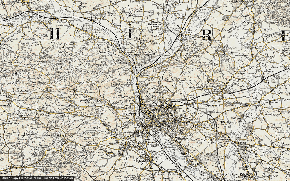 Old Map of Duryard, 1898-1900 in 1898-1900