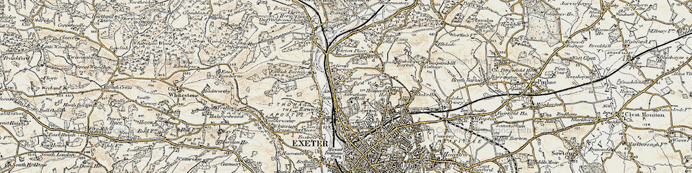 Old map of St David's Station in 1898-1900