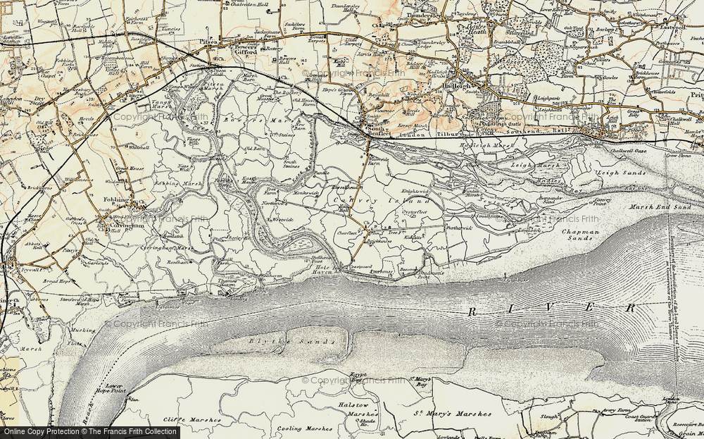 Old Map of Historic Map covering Coryton in 1897-1898