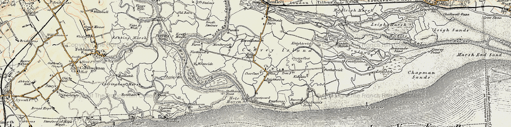 Old map of Coryton in 1897-1898