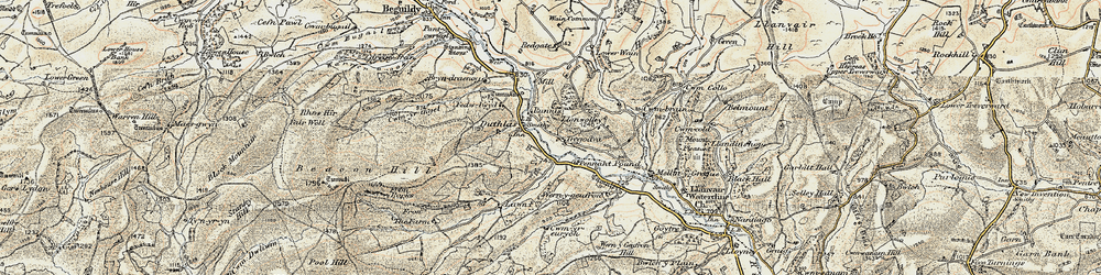 Old map of Dutlas in 1901-1903