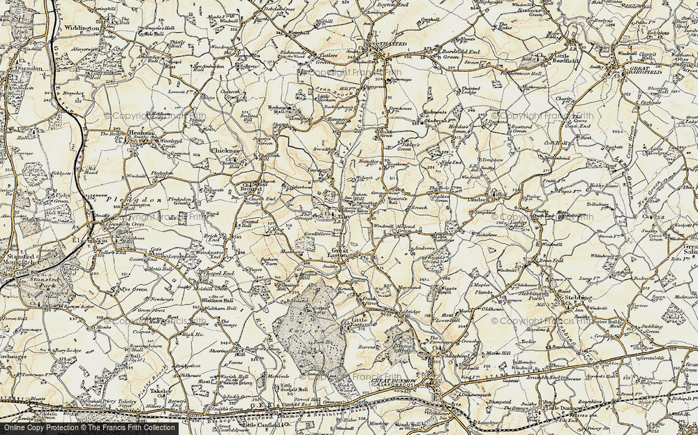 Old Map of Duton Hill, 1898-1899 in 1898-1899