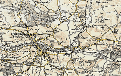 Old map of Dutson in 1899-1900