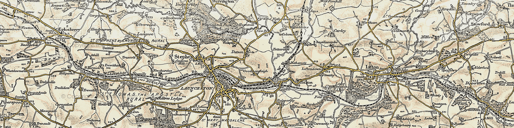 Old map of Dutson in 1899-1900