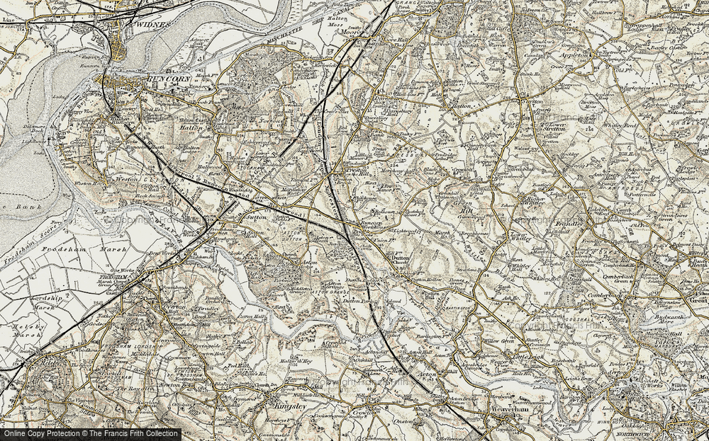 Old Map of Dutton, 1902-1903 in 1902-1903