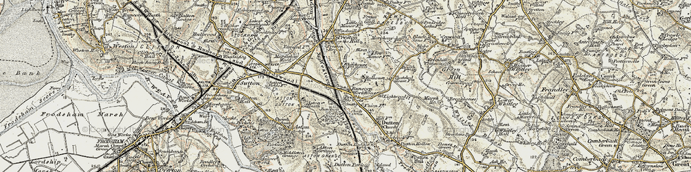 Old map of Dutton in 1902-1903