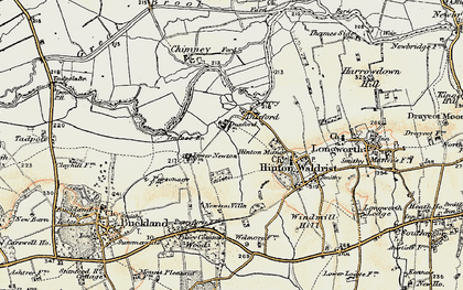 Old map of Duxford in 1897-1899