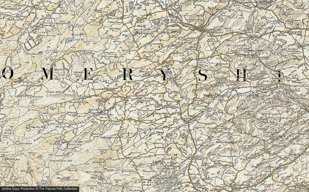 Old Map of Historic Map covering Lawnt in 1902-1903