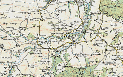 Old map of Dye House in 1901-1904