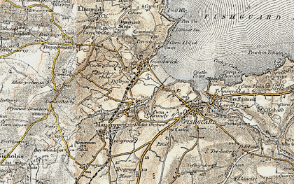 Old map of Dyffryn in 1901-1912