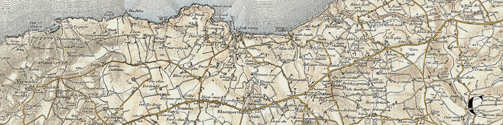 Old map of Dyffryn in 1901