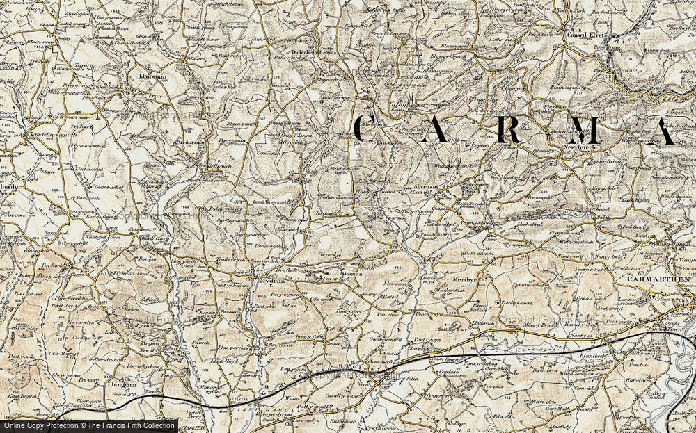 Old Map of Dyffryn, 1901 in 1901