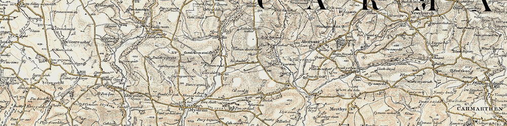 Old map of Dyffryn in 1901
