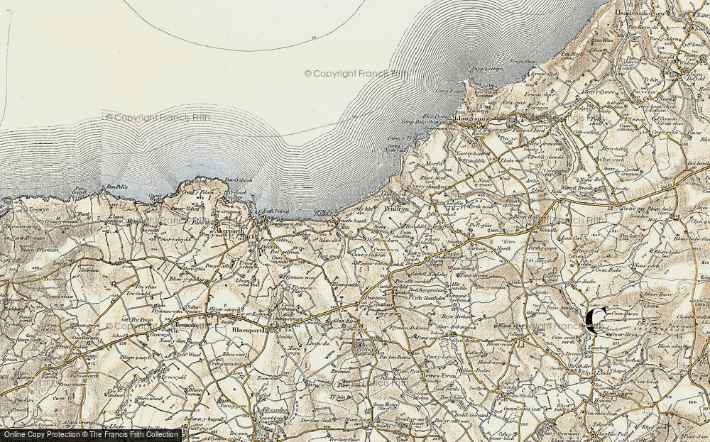 Old Map of Dyffryn-bern, 1901 in 1901