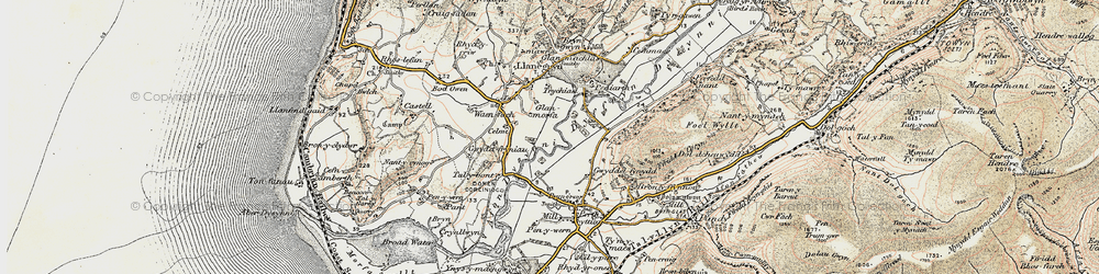 Old map of Dyffryn Dysynni in 1902-1903