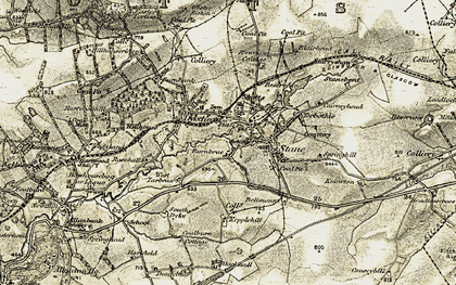 Old map of Dykehead in 1904-1905