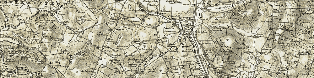Old map of Acrestrype in 1909-1910