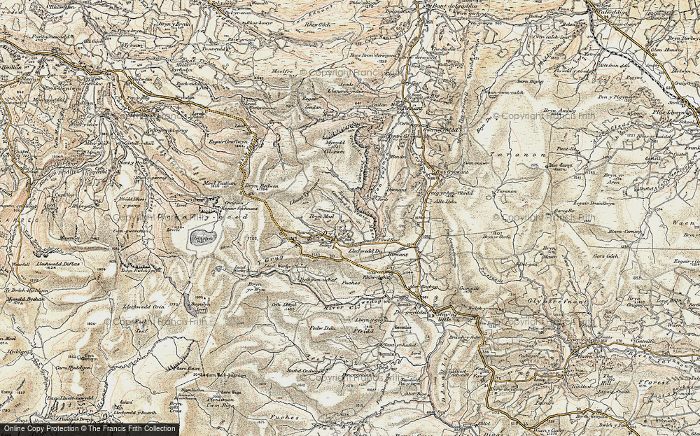 Old Map of Historic Map covering Banc y Cwn in 1902-1903