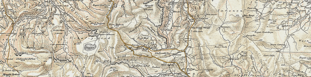 Old map of Dylife in 1902-1903