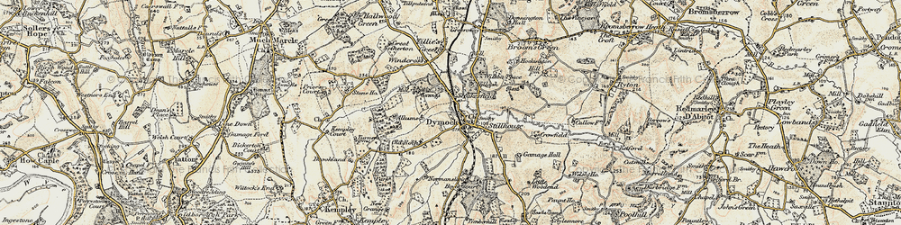 Old map of Dymock in 1899-1900