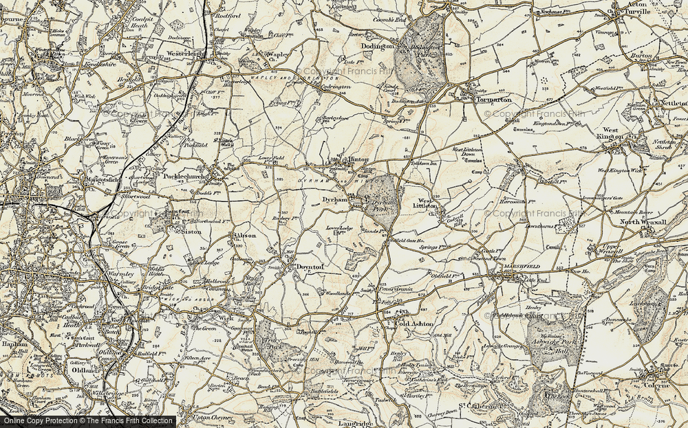 Old Map of Dyrham, 1898-1899 in 1898-1899