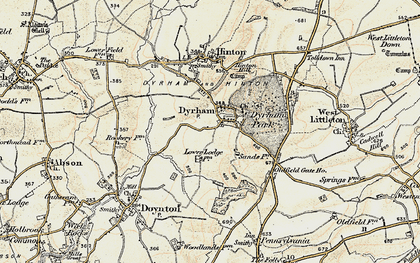 Old map of Dyrham in 1898-1899