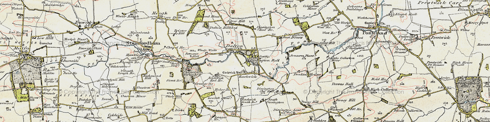Old map of Eachwick in 1901-1903