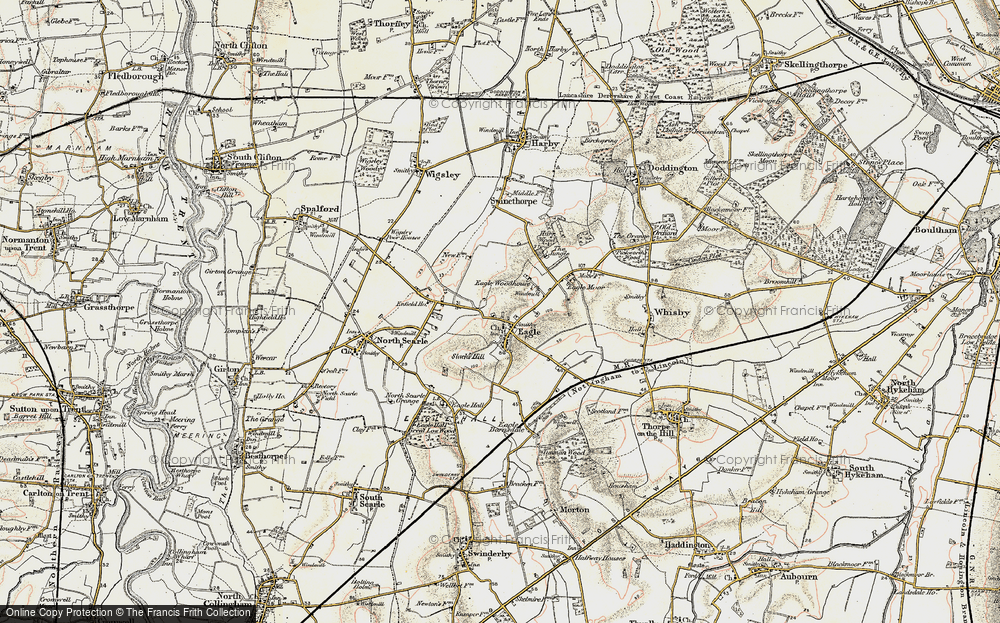 Old Map of Historic Map covering Eagle Moor in 1902-1903