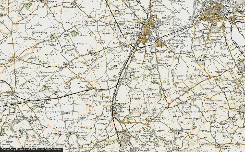 Old Map of Historic Map covering Witham Hall in 1903-1904