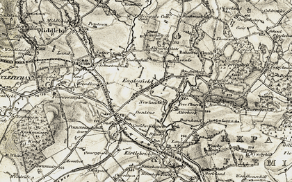 Old map of Ashyards Gate in 1901-1904