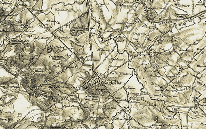 Old map of Borland Burn in 1904-1905