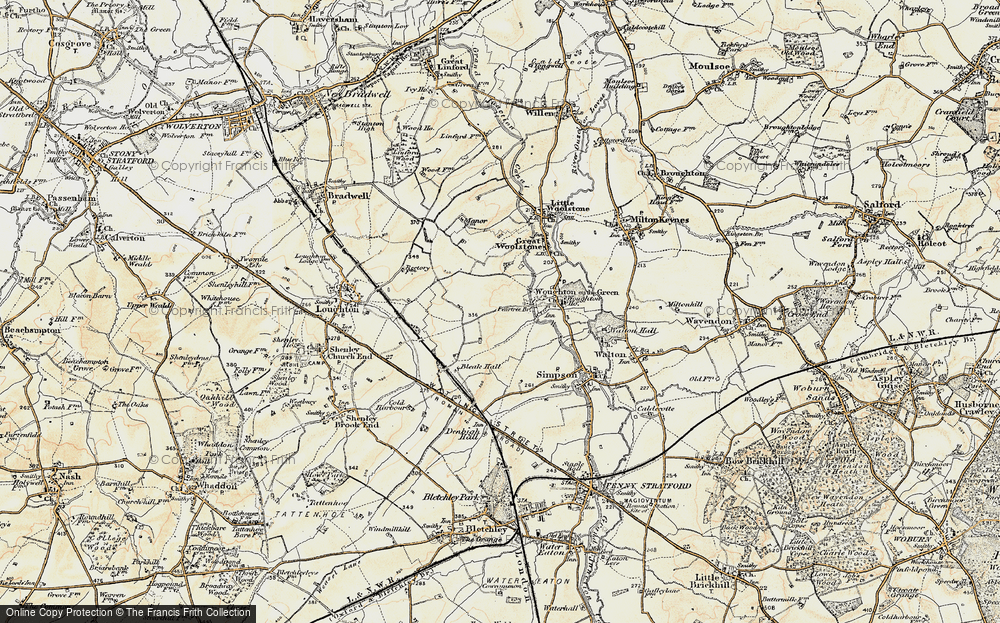 Old Map of Eaglestone, 1898-1901 in 1898-1901