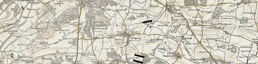 Old map of Eakring in 1902-1903