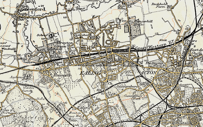 Old map of Ealing in 1897-1909