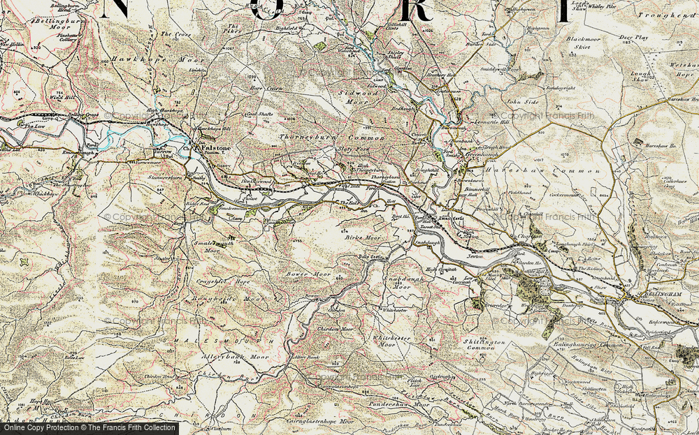 Old Map of Historic Map covering Bower in 1901-1904