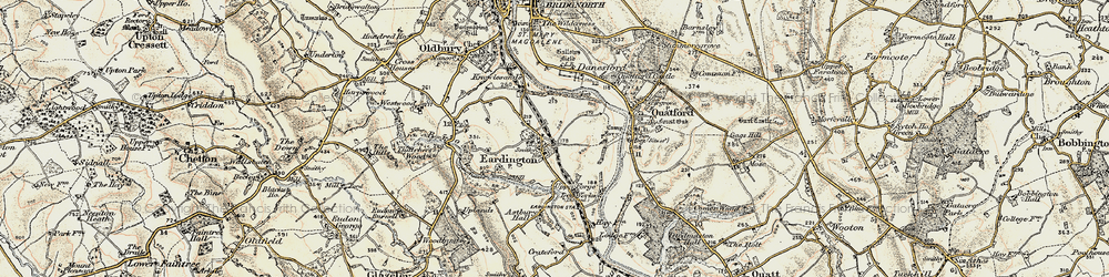 Old map of Eardington in 1902