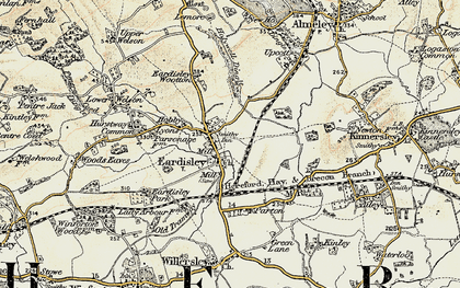 Old map of Eardisley in 1900-1901