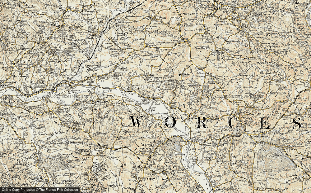 Old Map of Eardiston, 1901-1902 in 1901-1902
