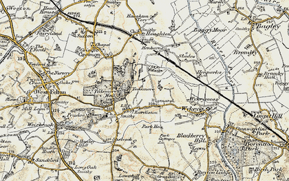 Old map of Eardiston in 1902