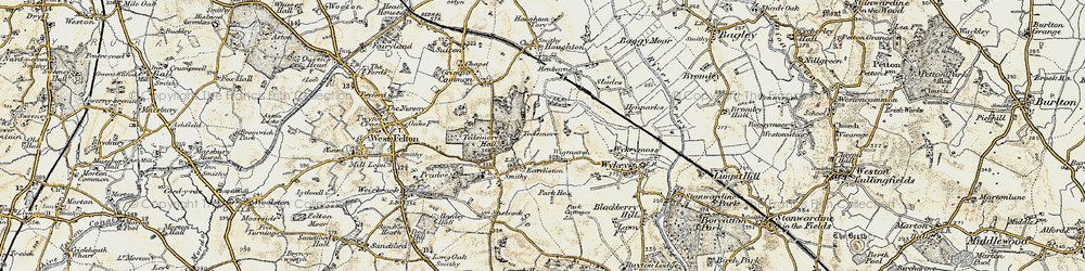 Old map of Eardiston in 1902