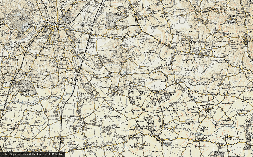 Old Map of Earl's Common, 1899-1902 in 1899-1902